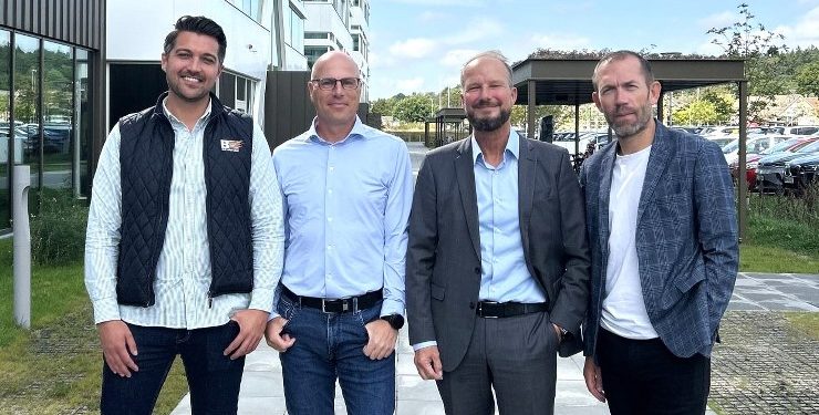Vendelboernes stærke fibernet er fra venstre Filip Berntsson, Christian Frost Lauritsen, Henrik Møller Nielsen og Thomas Hyllekvist. Privatfoto