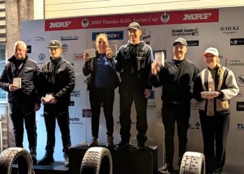 Karina og Steffen øverst på podiet i Ringkøbing. Privatfoto