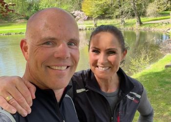 Anja og Per Møller på løbetur i Svanelunden. Foto: Privat.