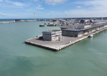 Havnekontoret for enden af Norgeskajen. Foto: Hirtshals Havn.