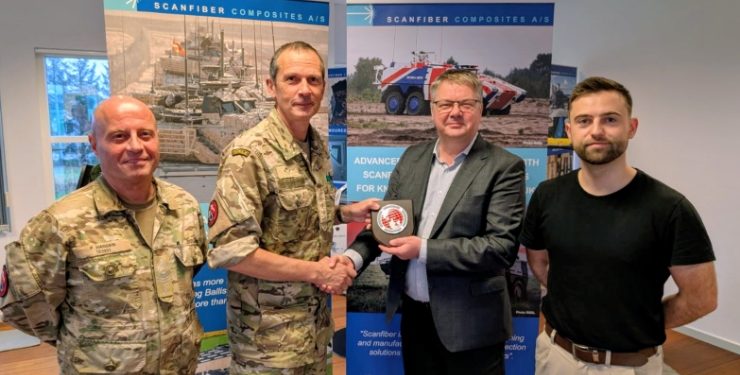 Scanfiber i Sindal blev hædret af InterForce for deres mangeårige støtte til InterForce og Forsvaret. Privatfoto.