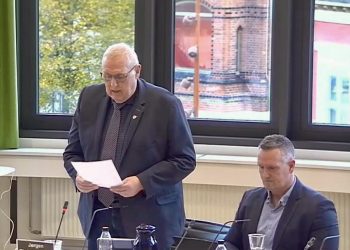 Jørgen Christensen holdt sin sidste budgettale ved byrådsmødet onsdag den 8. oktober 2025. Foto: Screendump.