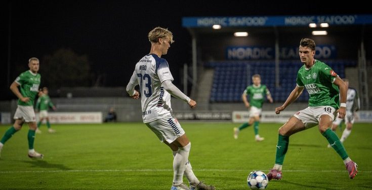 Mads Nybo blev kåret som VFFs bedste spiller i 0-2 nederlaget mod Næstved. Foto: VFF