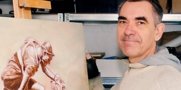 Billedkunstner og cykelrytter Carsten Leth Lundh. Foto: Privat.