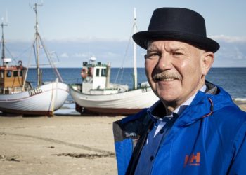 Stefan Karlborg på stranden i Løkken. Foto: Privat.