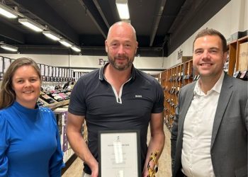 Pia Bidstrup Larsen fra BDO, Mads Jensen fra Supervin og Jesper Cebula Rasmussen fra Spar Nord. Foto: Privat.