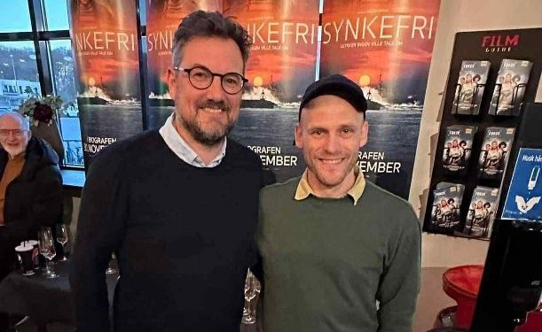 Byrådsmedlem Thomas Klimek (S) og instruktør Christian Andersen i MovieHouse. Foto: Arkiv.