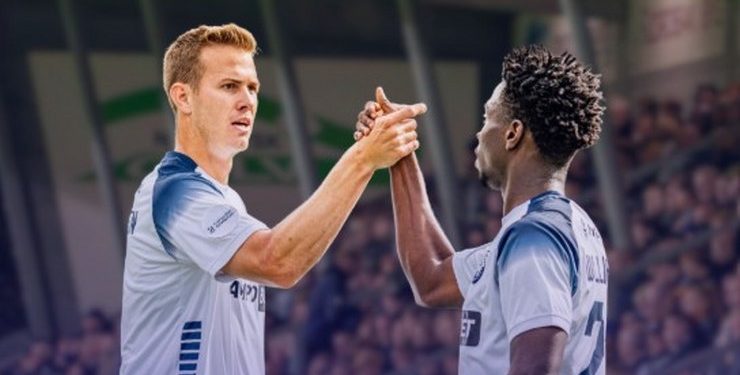 Lasse Steffensen og Musiliu Odekunle er klar til at skæmpe for Vendsyssel FF. Foto: VFF