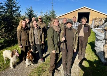 Forrest ses Birgitte Pedersen og Stefanie Lynge Eriksen fra HjulmandKaptain. Længst til venstre ses det nyvalgte byrådsmedlem Betina D. Jensen (V), som til daglig er afdelingsdirektør hos Nordea i Hjørring. Foto: Privat.
