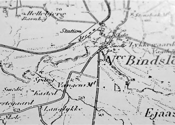 Bindslev 1:40.000 fra 1903 med indtegnet station.