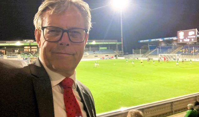 Erik Høgh-Sørensen på stadion i Hjørring. Foto: Privat.
