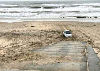 Det var noget sværere at komme op ad eller bare hen til rampen, end det var at komme nedad. Foto: Privat.