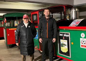 Krumme og Krummetoget med den nye togfører Casper Lind Thomsen. Foto. City Foreningen.