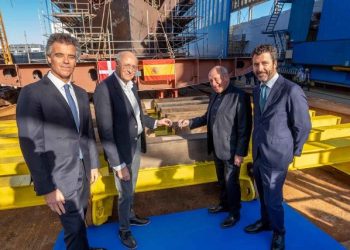 Køllægning på Dana V. Foto: Freire Shipyard.