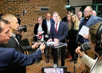 Mads Duedahl fremlægger konstitueringsaftalen i Region Nordjylland. Foto: Privat.