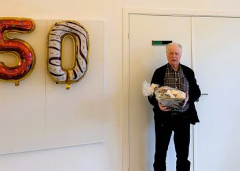 Leo Andreasen blev før jul fejret hos Trivium Packaging i Hjørring. Foto: Privat.