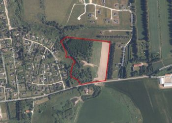 Kortet viser planområdet på luftfoto fra sommer 2025. Foto: Hjørring Kommune.