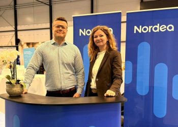 Jacob Kjær og Betina D. Jensen ved standen for Nordea. Foto: Privat.