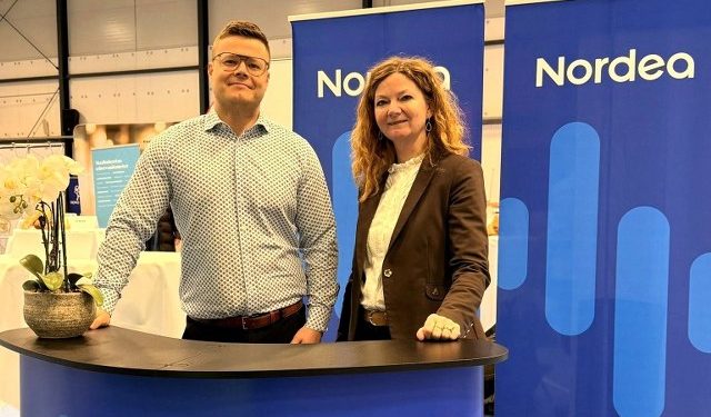 Jacob Kjær og Betina D. Jensen ved standen for Nordea. Foto: Privat.