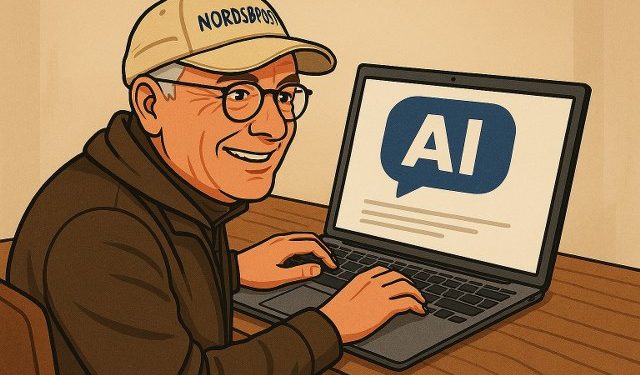 Netavisens indehaver og nærværende debatindlægs afsender tegnet af Microsoft 365 Copilot.