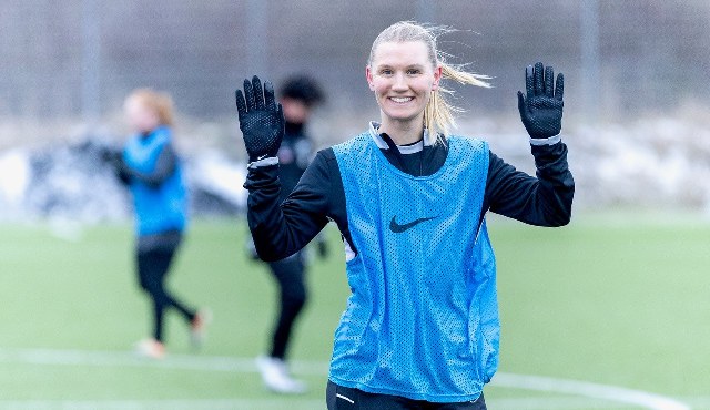 Sara Olai har lavet en aftale med Fortuna Hjørring til og med udgangen af 2027. Foto: Bente.