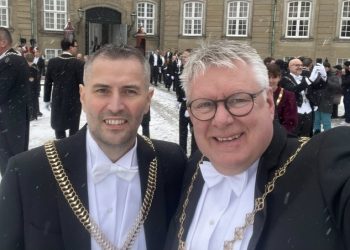 Borgmestrene Jon Andersen fra Frederikshavn og Søren Smalbro fra Hjørring. Foto: Privat.