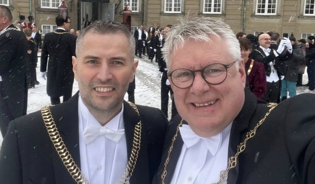Borgmestrene Jon Andersen fra Frederikshavn og Søren Smalbro fra Hjørring. Foto: Privat.