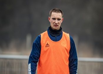 Emil Grønn Pedersen til træning hos Vendsyssel FF. Foto: VFF.