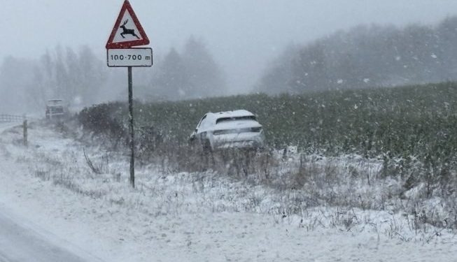 Fra landevejen lidt nord for Hjørring den 2. januar 2026. Foto: Palle W. Nielsen