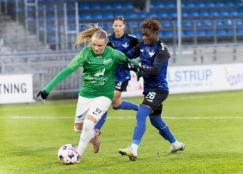 Nikoline Nielsen er en af Fortuna Hjørrings akademi-spillere, der til dagligt bor på Dana Cup Academy. Efter slutspillet flytter hun til Barcelona. Foto: Bente Poder.