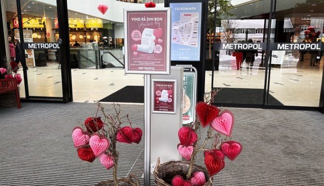 Metropol ShoppingCenter i Hjørring er flot klædt på til Valentin Konkurrencen. Foto: Palle W. Nielsen