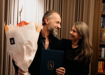 Morten Albærk ved modtagelsen af Søren Gyldendal Prisen 2026. Foto: Privat.