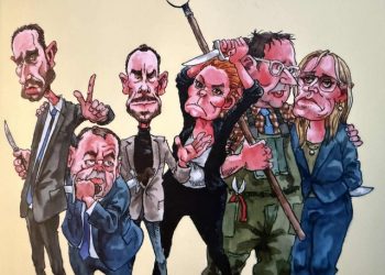 Bogens forside med en sylespids satiretegning af Roald Als.
