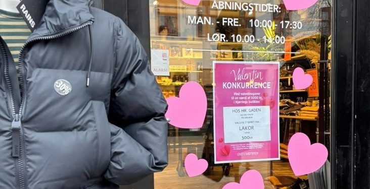 Fra tøjbutikken Hr. Gaden i Østergade Hjørring. Privatfoto