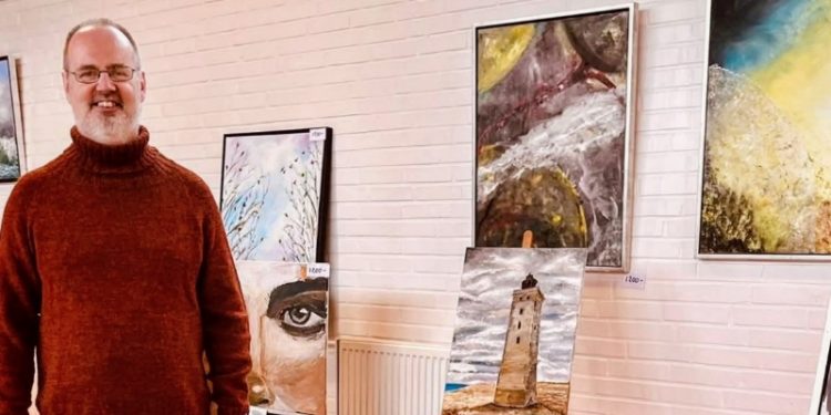 Jan Rønøs store malerier kan lige nu opleves på Hobby- og Kunstudstillingen. Privatfoto.
