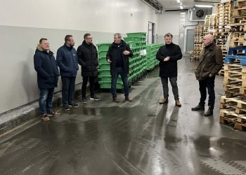 Folketingskandidater besøgte mandag morgen Hirtshals Fiskeauktion. Foto: Niels Chr. Jakobsen.