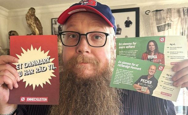 Hans Jensen stiller op til Folketingsvalget for Enhedslisten i Hjørring Kredsen. Privatfoto