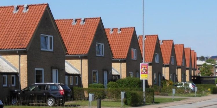 Kædehusene på Idræts Allé er blandt de bevaringsudpegede bygninger.  Foto: FBL-Hjørring.