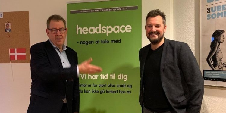 Poul Nyrup Rasmussen og Thomas Klimek hos headspace i Hjørring i 2019. Foto: Arkiv.