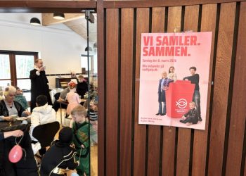 Tversted Uggerby Pastorat har reklameret blandt andet i sognehuset for Folkekirkens Nødhjælps landsindsamling. Foto: Palle W. Nielsen