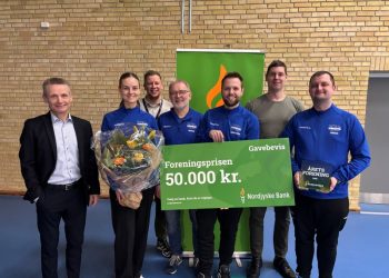 Glade prisvindere hos Volleyballklubben VK Vendsyssel. Foto: Nordjyske Bank.