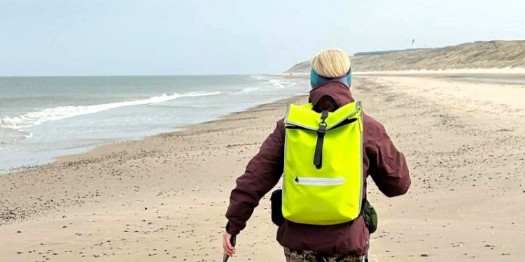 Birthe Nesgaard Johansen med kurs mod Hirtshals Fyr. Foto: Privat.