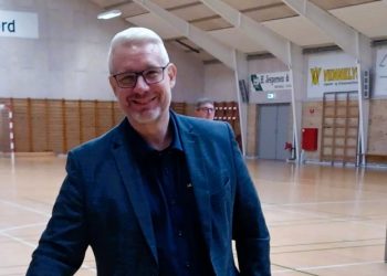 Dan Gaardboe Rueskov ses her ved stemmeboksen til KV25. Foto: Privat.