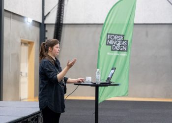 Line Kristensen fra Aarhus Universitet ved foredraget i Hjørring. Foto: HPR.
