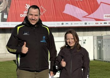 Patrycja og Ahmad fra Jansen's Rengørings Service er klar ved DM i Skills. Foto: JRS.