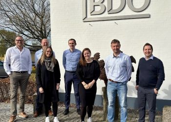 Direktør Michael Vendelbo (tv) fra Erhverv Hjørring til udbytterigt morgenmøde med BDO. Foto: Privat.