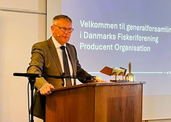 Formand Svend-Eriksen Andersen fremlagde beretning ved generalforsamlingen på Hotel Skaga i Hirtshals. Foto: Niels Chr. Jakobsen.