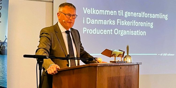 Formand Svend-Eriksen Andersen fremlagde beretning ved generalforsamlingen på Hotel Skaga i Hirtshals. Foto: Niels Chr. Jakobsen.