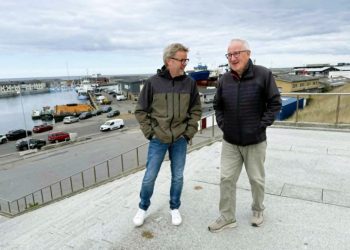 Naturmødechef Leif Lund Jakobsen mødtes i dag med handelschef Per Martensen for at afklare de sidste ting op til Naturmødet 2026. Foto: Niels Skipper.