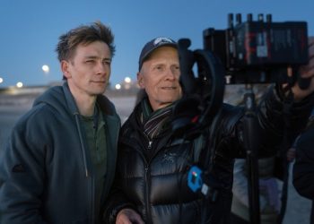 Instruktør Niels Arden Oplev (th) og filmens hovedrolleindehaver Esben Smed. Fotograf: Martin Dam Kristensen.